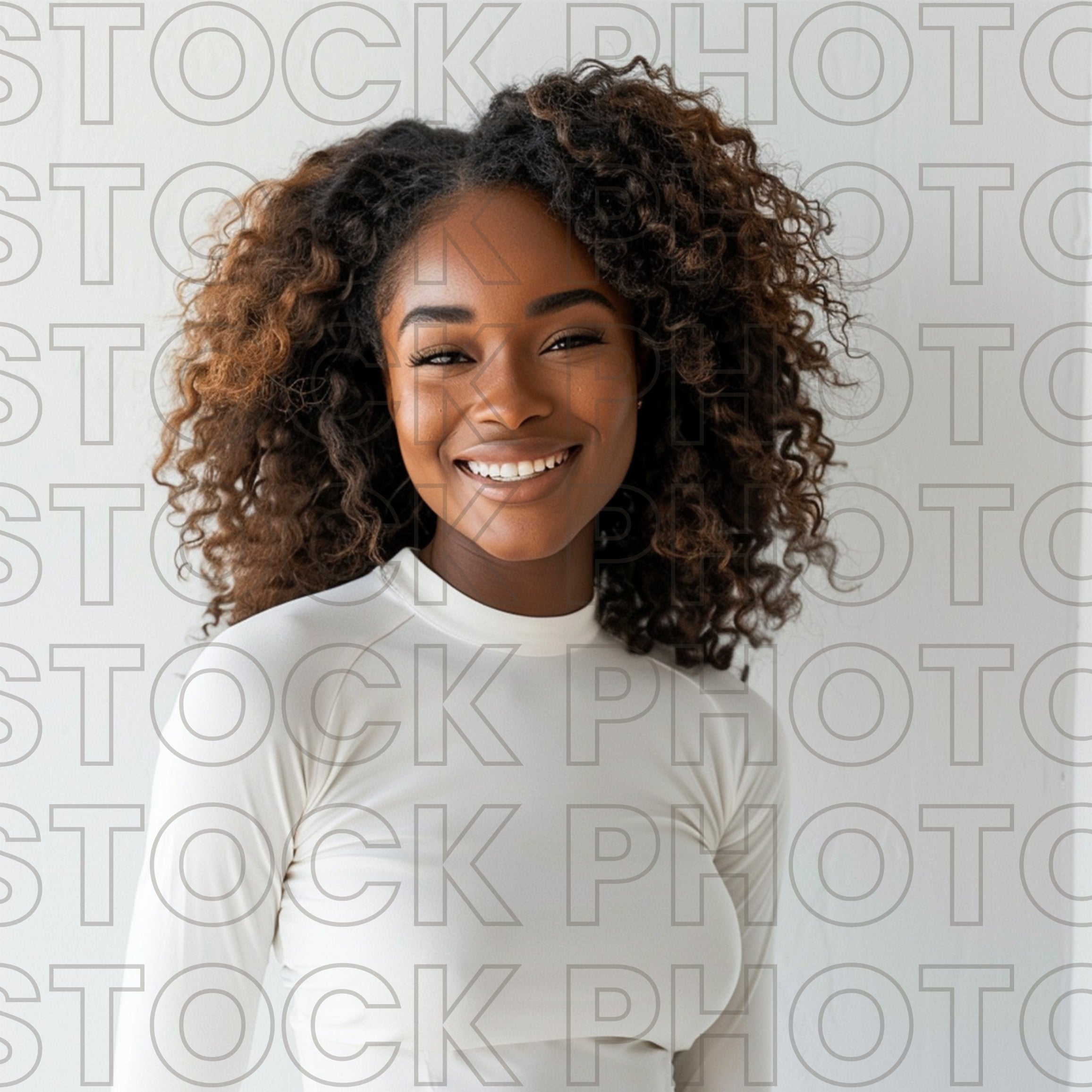 Melanin Beauty Stock Photo Youthful Natural Hair