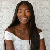 Melanin Beauty Stock Photo Straight Long Hair Close Up Model