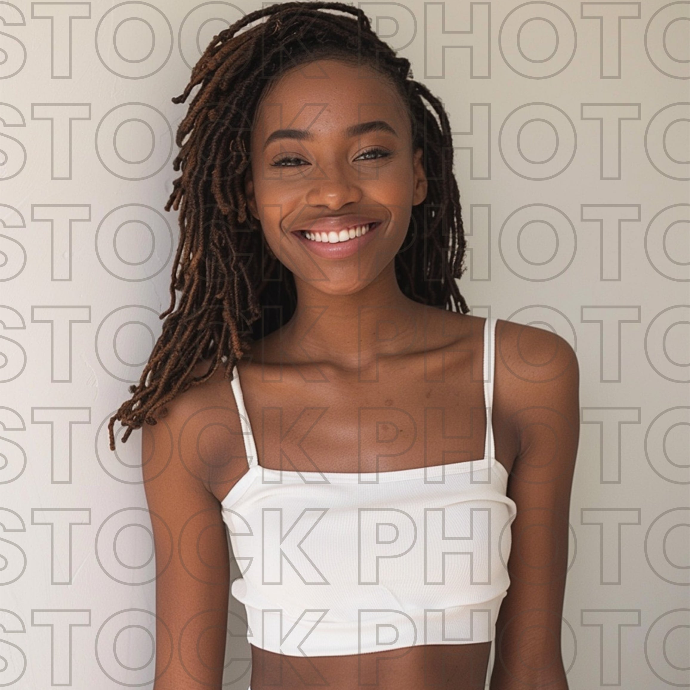 Melanin Beauty Stock Photo Youthful Natural Locs