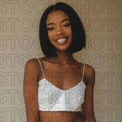 Melanin Beauty Stock Photo Short Bob Young Model