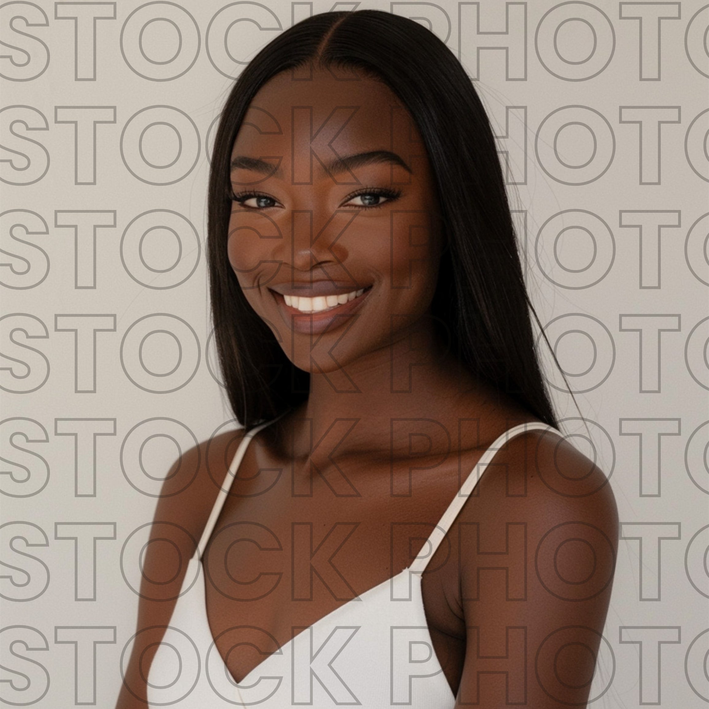 Melanin Beauty Stock Photo Slight Side Profile Dark Skin Model