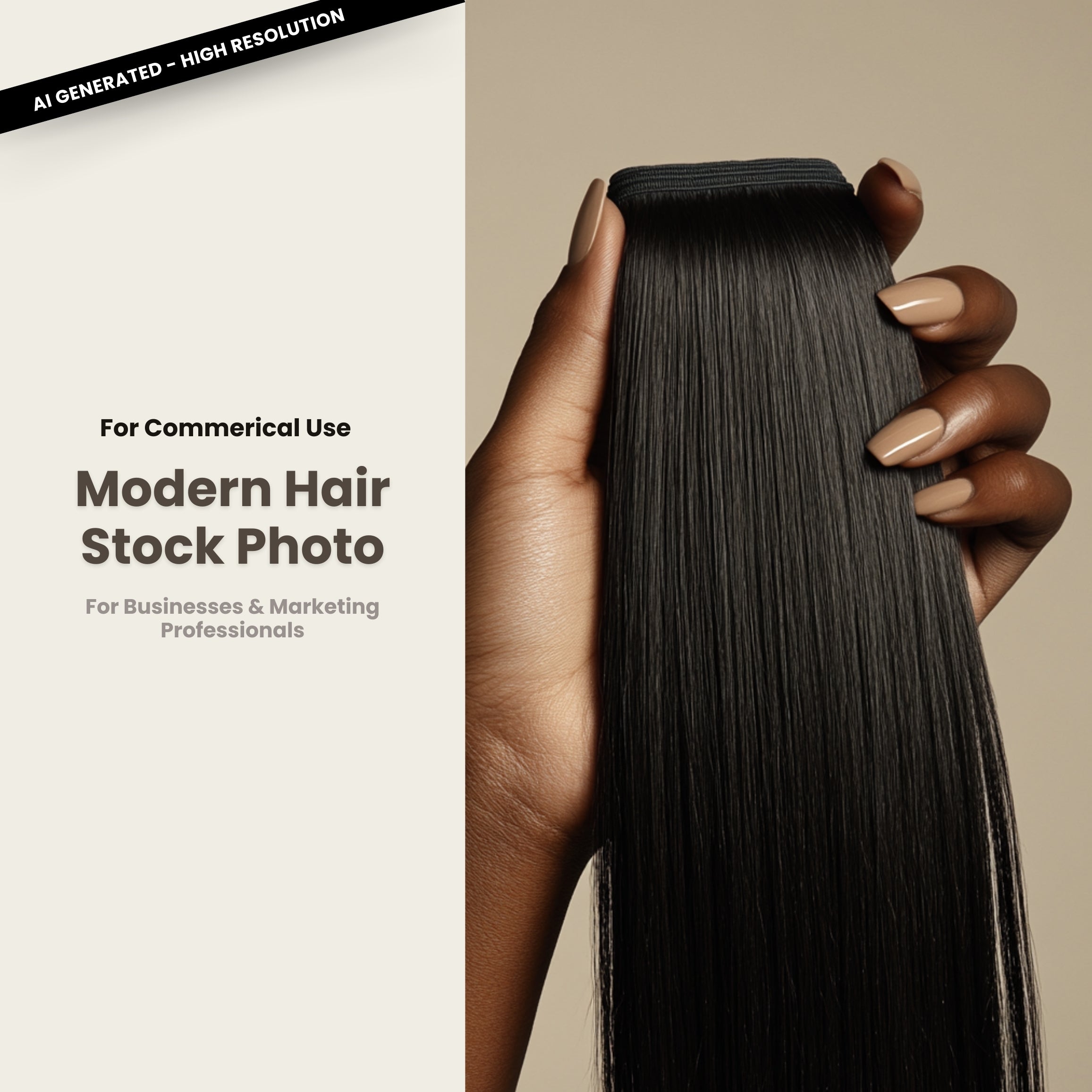 Modern Hair Stock Photo Textured Straight