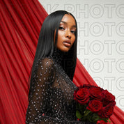 Valentine's Red Draped Editorial Photo Natural Silk Press