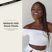 Melanin Beauty Stock Photo Side Part Highlighted Braids