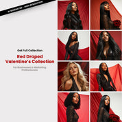 Valentine's Red Draped Editorial Stock Photo Long Middle Part