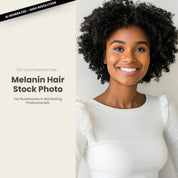 Melanin Beauty Stock Photo Professional Model Close Up Short Curly Afro