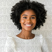 Melanin Beauty Stock Photo Professional Model Close Up Short Curly Afro