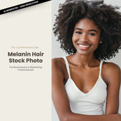 Melanin Beauty Stock Photo Youthful Model with Kinky Afro