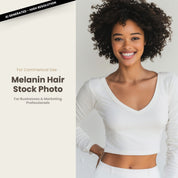 Melanin Beauty Stock Photo Youthful Short Afro Curly Hair