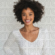 Melanin Beauty Stock Photo Youthful Short Afro Curly Hair