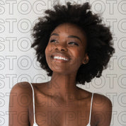 Melanin Beauty Stock Photo Short Afro Kinky Curls