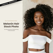 Melanin Beauty Stock Photo Professional Model with Big Fluffy Spiral Curls