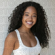 Melanin Beauty Stock Photo Professional Model Middle Coily Hair