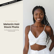 Melanin Beauty Stock Photo Youthful Model Dark Skin Knotless Braid