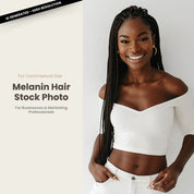 Melanin Beauty Stock Photo Woman with Long Braids