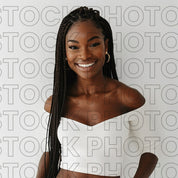 Melanin Beauty Stock Photo Woman with Long Braids