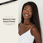 Melanin Beauty Stock Photo Woman with Long Textured Hair