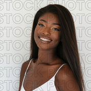 Melanin Beauty Stock Photo Woman with Long Textured Hair