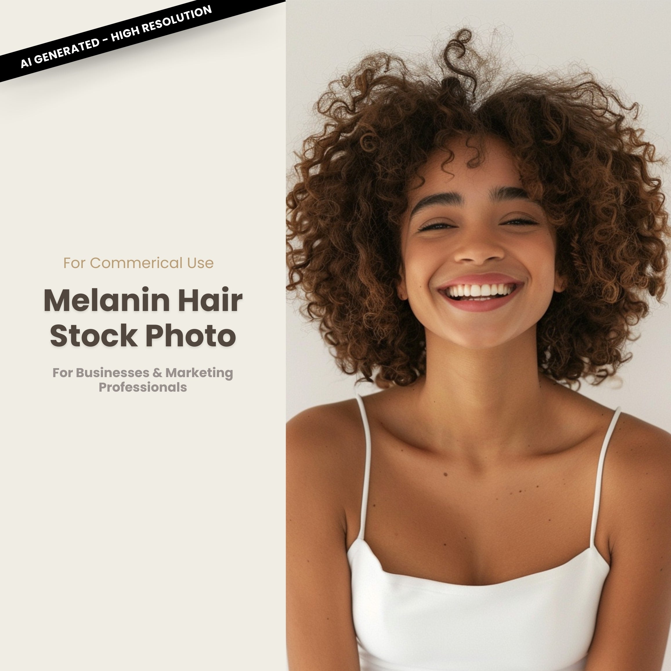 Melanin Beauty Stock Photo Young Girl Natural Curly Hair