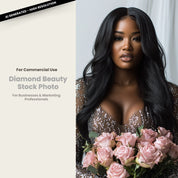 Diamond Collection Stock Photo Melanin Model Loose Curls