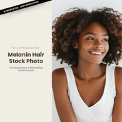 Melanin Beauty Stock Photo Youthful Model Side Profile Fluffy Curls